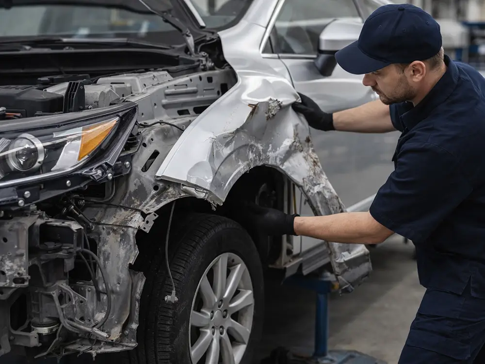 Демонтаж поврежденного элемента